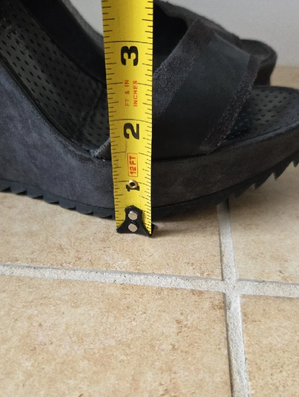 Pedro Garcia Black Leather & Suede Wedge Platform Sandals Velcro 4.5